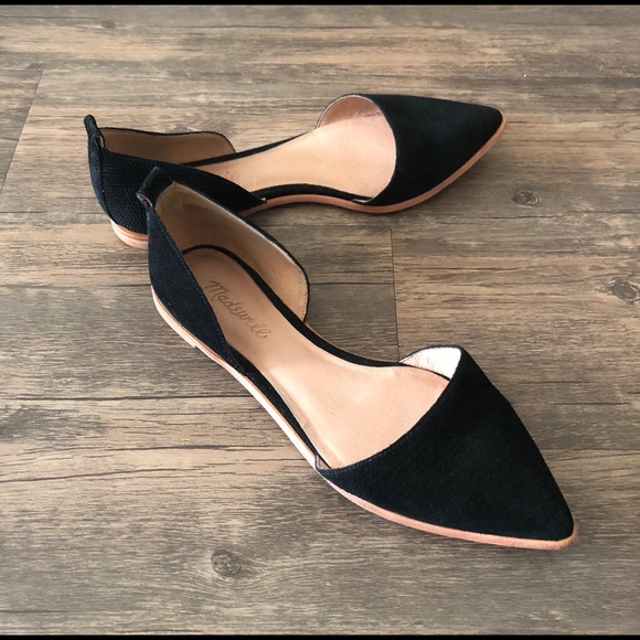 Madewell Shoes - Madewell Arielle D’Orsay Black Suede Flats